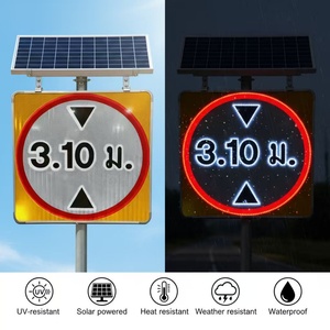 Señalización de Tráfico LED Solar Personalizada GA con Límite de Altura, de Aluminio Reflectante, Tipo Vertical para Equipos de Construcción Vial - Product Image 4