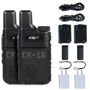KSUT VOX 4000 mAh Langstrecken-2 Pack Mobile Sender/Empfänger Handfunkgeräte mit Ohrhörer Mikrofon für Wandern Camping Sicherheit