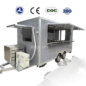 Camionnette à glaces, Chariot à café mobile pour événements, Camion vintage équipé pour barbecue, Remorque alimentaire carrée remorquable, Kiosque à hot-dogs et snacks - Product Image 4