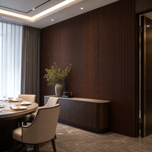 Pannello a Griglia WPC WYRAX <span class=keywords><strong>Marrone</strong></span> Noce Profondo per Sala da Pranzo Privata con Finitura a <span class=keywords><strong>Parete</strong></span> con Giunti Allineati, Profilo Composito a <span class=keywords><strong>Camera</strong></span> Cava - Product Image 1