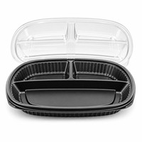 Boîte à fruits à trois compartiments, 3 diviseurs, bol à salade pour animaux de compagnie, bol à fruits en plastique avec diviseurs