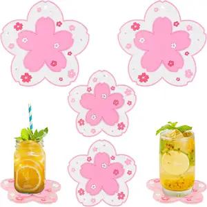 Sakura Pvc Coaster Gehaakt Kersenbloesem Cup Coaster Anti Slip Isolatie Coaster Voor Bier Koffie Servies Thee