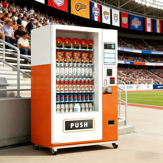 Automatic Smart Vending Machine for Foods and Drinks Snack Cake Sticker Cigarette Phone case with 60 Slots and Touchscreen