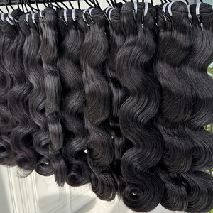 Extensiones de Cabello Humano Ondulado Natural Negro Suave con Doble Trama, Cabello Grueso y Voluminoso para Salones y Revendedores - Product Image 3