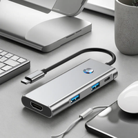Basis Us 10Gbps USB C Hub USB a C port Data 4K60Hz HDTV 100W PD 6 in 1 USB C stasiun Dok kompatibel untuk iPhone