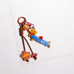 Lindo Llavero de Peluche de Perro <span class=keywords><strong>Salchicha</strong></span> Miniatura de Dibujos Animados, Colgante para Bolsa, Mochila, Regalo para Parejas, Adolescentes, Chicas, Estudiantes - Product Image 4