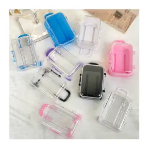 Ingenious Mini Suitcase Packaging Box Cute Pink Color Trolley Luggage Case With Wheels For Wedding Party Jewelry Candy Box