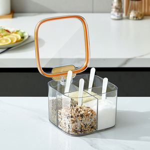 Household Salt Sugar Seasoning Storage One Multi-Grid Function Spice <b>Box</b> with Spoon - Product Image 5