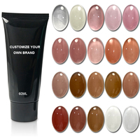 Vernis à ongles poly LED UV à séchage rapide, non toxique, 30 ml, couverture transparente, rose nude, séchage en 30 secondes, 28 couleurs, extension d'ongles, étiquette privée personnalisée