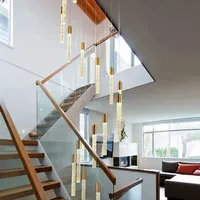 Lustre d'escalier de tête de lampe multi de luxe lumières pendantes transparentes d'île de cuisine d'intense luminosité