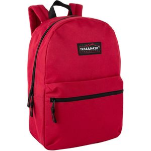Sac à dos scolaire classique de 17 pouces avec sangles rembourrées réglables Design antivol à la mode pour filles et garçons Rouge - Product Image 2