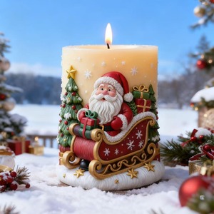 Moule à gâteau en résine 3D en relief, motif traîneau du Père Noël, pour la cuisson et la décoration de desserts de Noël - Product Image 4