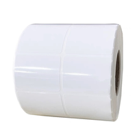 Film d'étiquette en polypropylène imperméable blanc brillant BOPP rouleau d'étiquette d'impression auto-adhésif emballage d'autocollants en PP synthétique