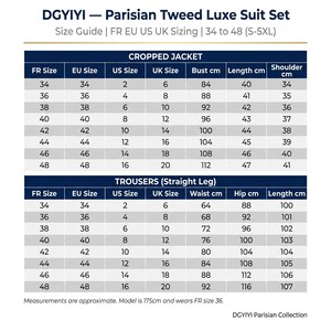 Completo da <span class=keywords><strong>Donna</strong></span> in Tweed Stile Parigino Personalizzato OEM ODM, Blazer Senza Colletto e Pantaloni Dritti, <span class=keywords><strong>Abbigliamento</strong></span> da Lavoro di Lusso - Product Image 3