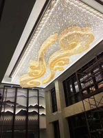 Lustre moderne en cristal LED, système d'éclairage personnalisé de grande taille, adapté aux chambres, aux hôtels commerciaux, aux projets de villas