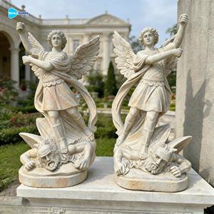 รูปปั้นพระมหากษัตริย์มิคาเอล ทำจากหินธรรมชาติ รูปทรงโค้ง สีขาว แกะสลักด้วยมือ ผิวขัดเงา ทนทาน ทันสมัย เหมาะสำหรับตั้งนอกอาคาร - Product Image 3