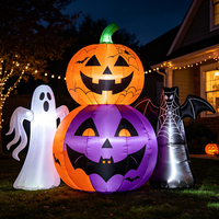 Décoration de citrouille gonflable d'Halloween en PVC personnalisée pour l'extérieur, ultra-résistante, imperméable, résistante aux intempéries, avec ventilateur intégré, installation facile