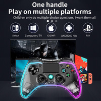 Control Inalámbrico para PC P05 con Vibración 5.0, Diseño Transparente con Efecto de Brillo