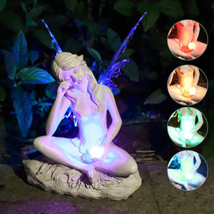Enchanting Solar Powered Fada Estátua Do Jardim Com Mudando a cor Luz Resina <span class=keywords><strong>Angel</strong></span> <span class=keywords><strong>Figurine</strong></span> Para Decoração Do Jardim Ao Ar Livre - Product Image 1