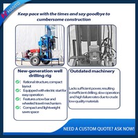 Foreuse mobile diesel sur remorque pour puits d'eau, machine de forage hydraulique facile à utiliser pour l'approvisionnement en eau des villages