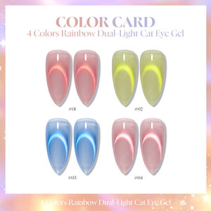 Miss Gooey <span class=keywords><strong>Vernis</strong></span> Gel Effet Œil de Chat Double Lumière Arc-en-ciel 4 Couleurs Sans HEMA Professionnel Fabricant de <span class=keywords><strong>Vernis</strong></span> Gel UV Vente en Gros - Product Image 2