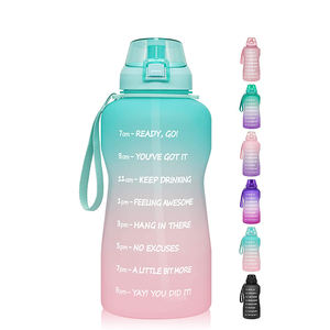 Botella deportiva a prueba de fugas de gran capacidad, <span class=keywords><strong>marcador</strong></span> de tiempo duradero, boca ancha, sin BPA, para acampar y fitness, 64oz - Product Image 5