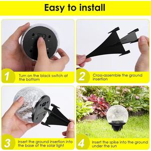 Lámpara Solar con Forma de Bola, Resistente al Agua, para Jardín, Patio, Césped, Decoración, IP65, LED, Alimentada por Energía Solar - Product Image 4