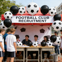 20 ballons de football en latex - Noir et blanc, imprimés UV, durables et recyclables pour les décorations de fête de remise des diplômes, d'anniversaire et d'événements sportifs
