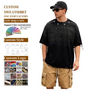 เสื้อยืด TKAN655D รุ่น OEM แบบสั่งทำพิเศษ สไตล์วินเทจ ล้างสีแบบแอซิด ดีไซน์ทำเก่า ทรงโอเวอร์ไซส์ ผ้าคอตตอน 100% หนานุ่ม สวมใส่สบายสำหรับผู้ชาย - Product Image 1