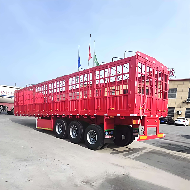 Customized Semi Trailer Cargo 3 Axle Van Truck Trailer 50 Tons Wall Fence Semi Trailer Heavy Duty Bulk Goods Factory Price Sale