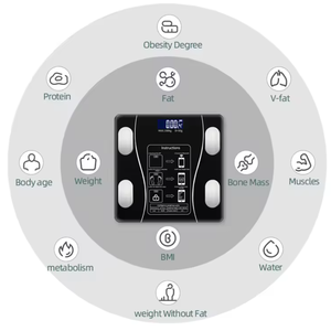 Balance électronique LCD 180 kg, pèse-<span class=keywords><strong>personne</strong></span> intelligent pour salle de bain avec analyse de la composition corporelle et IMC, précision de 0,05 kg, compatible avec l'application iOS/Android - Product Image 2