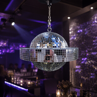 Boule disco suspendue, boule laser réfléchissante, boule géométrique argentée, décoration de fête pour mariage, bar, événement