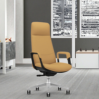 Chaise de bureau de direction en cuir synthétique avec design ergonomique, hauteur réglable, dossier solide, base en acier, siège pivotant