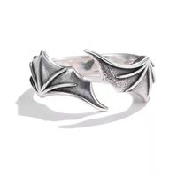 Bague réglable pour femme, style gothique punk, ailes d'ange et de démon, pour femmes stylées, bijoux de couple, ensemble de fête