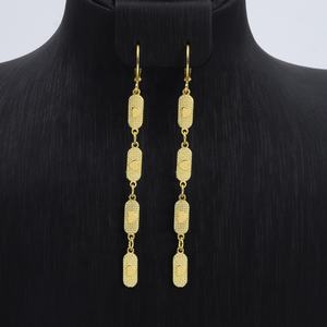 Boucles d'oreilles pendantes plaquées or 24 carats pour femmes, design de créateur, en laiton, prix de gros JXX - Product Image 4
