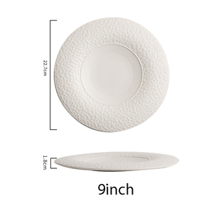 Plato de <span class=keywords><strong>cena</strong></span> de lujo creativo en blanco y negro de porcelana de estilo francés, juegos de <span class=keywords><strong>CENA</strong></span> DE China para restaurante, plato plano de vajilla - Product Image 4