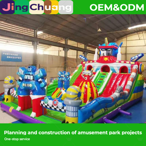 Piscine gonflable carrée pour enfants avec toboggan et trampoline, château gonflable moyen, modèle Château Requin, en promotion - Product Image 1