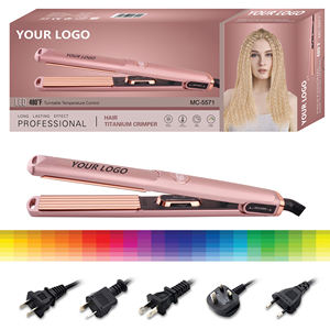 أداة تجعيد الشعر العصرية الوردية MAC بتصميم خاص مع مكواة فرد احترافية سريعة التسخين بشاشة LED للعناية بالجمال في صالونات التجميل - Product Image 4