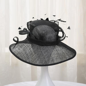 Chapeau de style européen, <span class=keywords><strong>chic</strong></span>, pour <span class=keywords><strong>femme</strong></span>, à large bord, idéale pour une fête de mariage, collection - Product Image 3