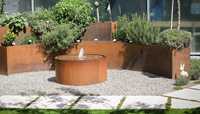 TABLE d'eau ronde en acier CORTEN