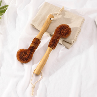 Brosse à bouteille écologique en fibre de coco avec long manche en bambou, brosse de nettoyage pour tasses, poils naturels en fibres végétales, outil de lavage de cuisine