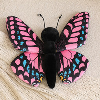 Peluche Papillon Réaliste avec Ailes Colorées, Jouet en Peluche Insecte, Poupée Douce pour Décoration de Table à Domicile, Peluche Éducative