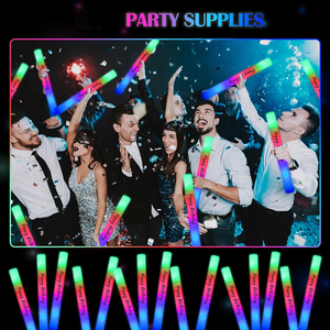 Led <b>Light</b> up Foam <b>Sticks</b> Glow in Dark <b>Sticks</b> with 3 Colors Flashing Baton Wands Party Supplies for Wedding Raves Concert - Product Image 5