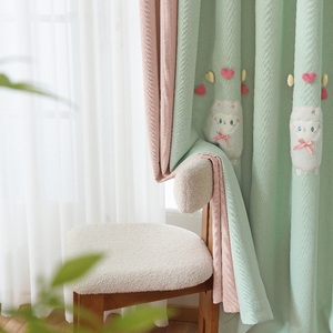 <span class=keywords><strong>Tende</strong></span> per Cameretta Bambini 2025 con Ricamo di Pecorelle Verdi, Carine e Cartoonesque, in Poliestere Oscurante Moderno per Camere da Letto Femminili - Product Image 6