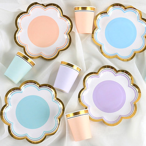 Nouvelle Assiette en Carton Jetable Design pour Gâteau, Fête d'Anniversaire, Mariage, <span class=keywords><strong>Vaisselle</strong></span> de Table - Product Image 2