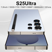 Teléfono Android S25 Ultra Multi-idioma con Stylus, Doble SIM, Pantalla Grande de 7.3 ", Deca Core, 16GB RAM, Smartphone 5G, ¡Gran Venta!