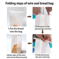 Vente en gros Pochette en papier en coton blanc pour boulangerie personnalisée Sac d'emballage de pain debout avec cravate en étain et fenêtre transparente
