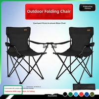 Chaise pliante d'extérieur avec porte-gobelets et accoudoirs, tissu Oxford 600D, style décontracté pour le camping, la pêche, la terrasse, le pique-nique et les loisirs