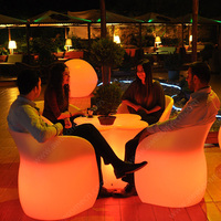 Ensemble de 2 fauteuils d'appoint modernes éclairés pour hôtel, restaurant, salon, boîte de nuit