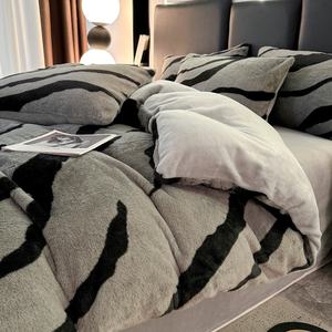 <span class=keywords><strong>Set</strong></span> di Biancheria da Letto in Pile Stampato per la Casa, <span class=keywords><strong>Set</strong></span> <span class=keywords><strong>Copripiumino</strong></span> 4 in 1 in Pile Lattiginoso - Product Image 3